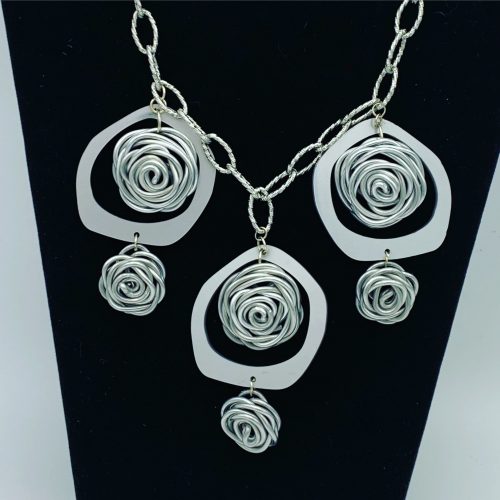 Acrylic and aluminum statement necklace