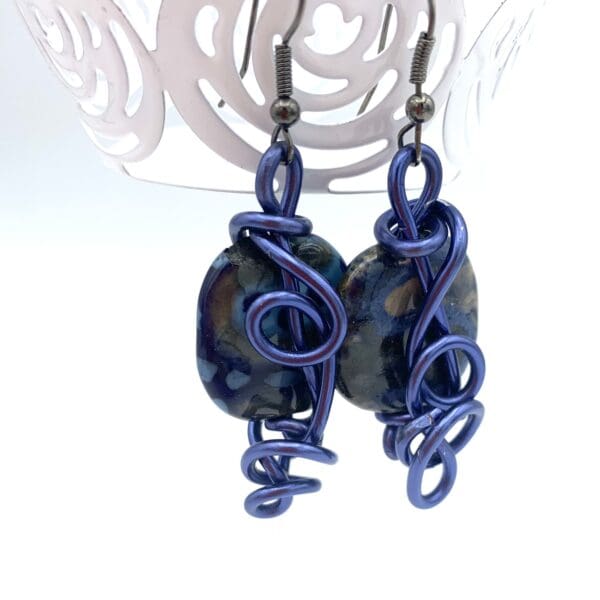 Blue Squiggle Earrings