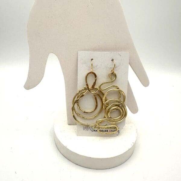 Mismatched Gold Hammered Alum Earrings