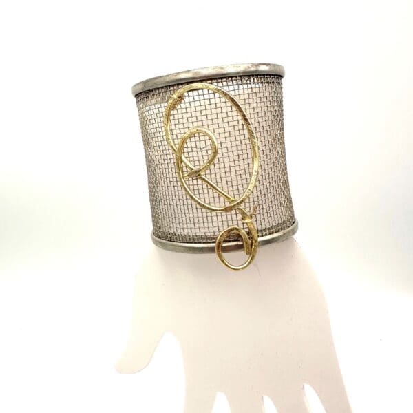 Aluminum Adorned Silver Cuff