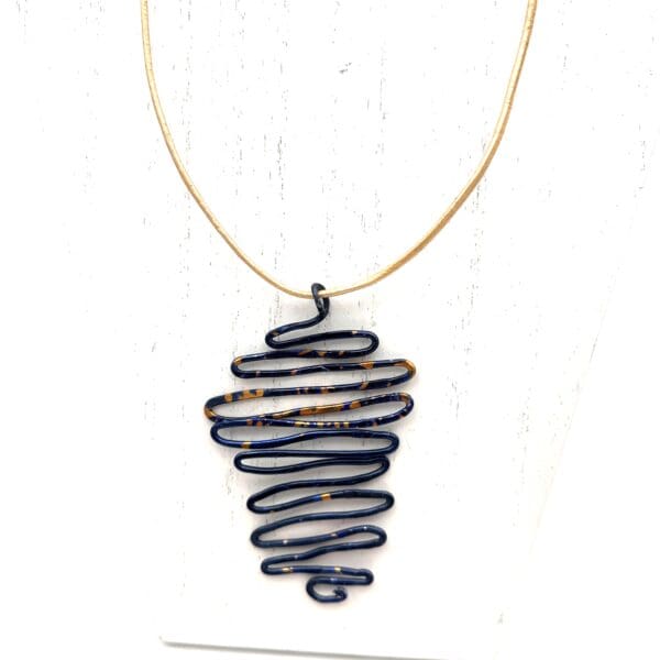 Blue Organic Hammered Necklace