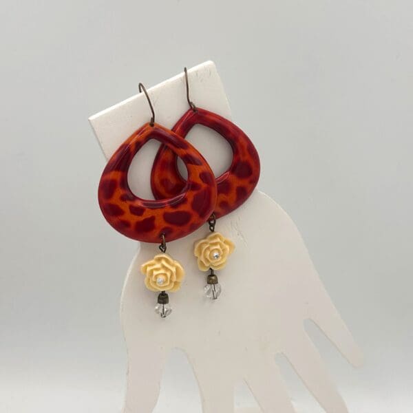 Coral Animal Print Earrings