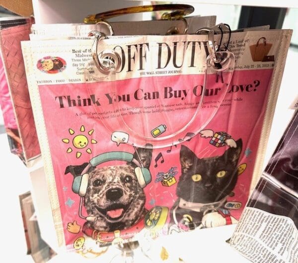 Cat & Dog Recycled Magazine Purse