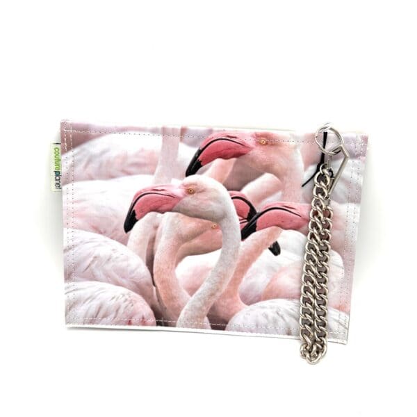 Pink Flamingo Recycled Magazine Clutch